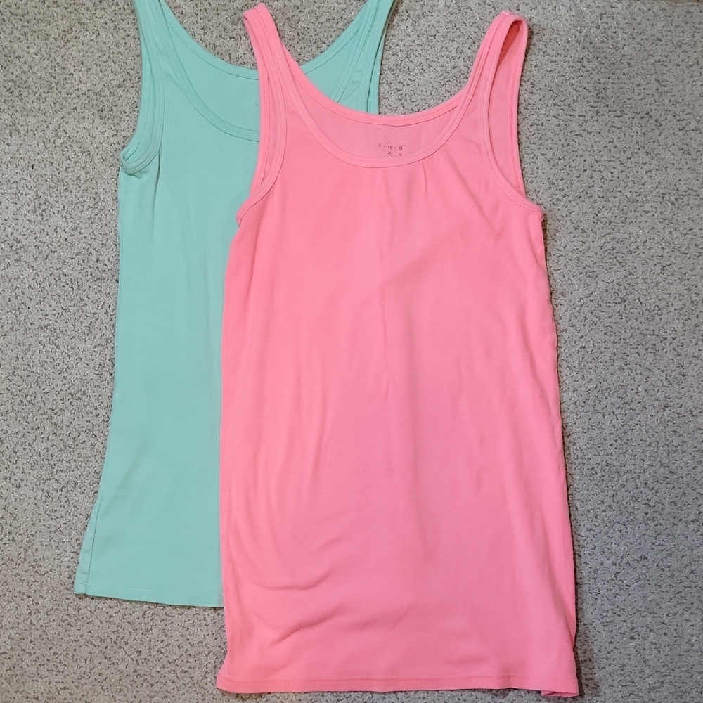 A New Day Coral and Mint Tank Tops